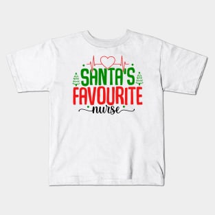 santas favorite school nurse Kids T-Shirt